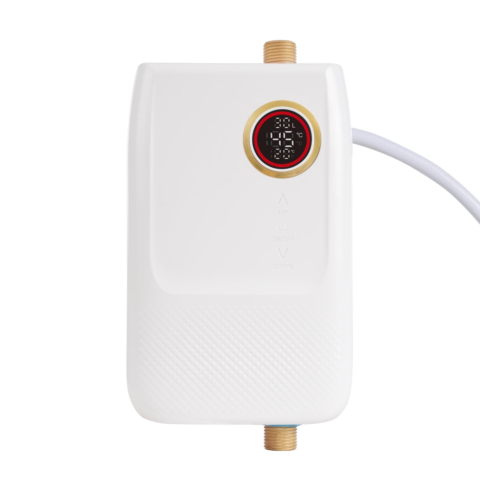 Chauffe-eau Instantané Électrique 5500W, Mini Chauffe-eau sans Réservoir 220V, Affichage LED et Protection Anti-Sèche, Économique et Compact, pour Lavabo, Cuisine et Salle de Bain