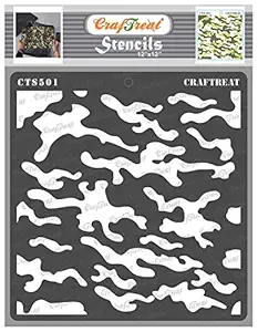 Camouflage Design Stencil - Camouflage Stencil- Size: 12X12 Inches - Camo Stencils for Spray Paint - DIY Reusable Wall Stencil - Wall Painting Stencils for Bedroom