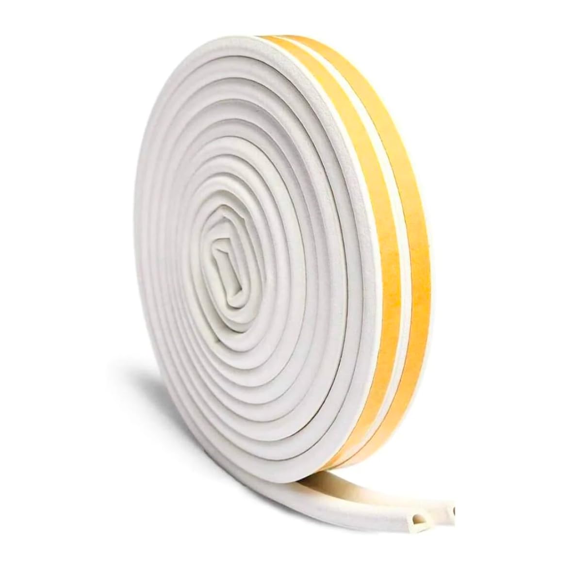 MMT Acoustix® White Vaccum Tech Window & Door Seal Tape Self-Adhesive 3M| 20 Ft Soundproofing, Dust Proof, Door/Window Seal Strip | EPDM D Shaped to Fill Door Gaps | 1 pc