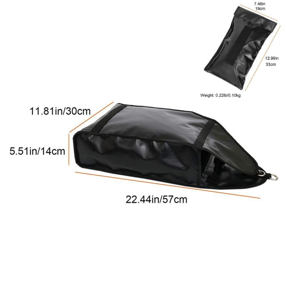 Borsa da Allenamento A Slitta,Sacco di Sabbia per Allenamento di Resistenza con Cintura in Vita E 3 Sacche di Regolazione,PVC Nero 57 * 30cm