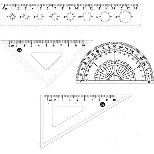 Nacpy studenti righello di plastica quadrati set