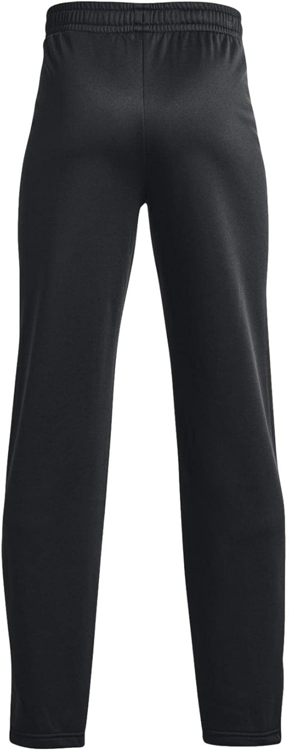 Under Armour Boys' Armourfleece Straight Leg Pant (as1, Alpha, m, Regular, Black/White, Medium)