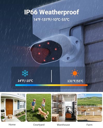 Image of Anlapus 4K Security Camera System with Audio, AI Human Vehicle Detection, Night Vision, 8pcs 8MP Outdoor Indoor CCTV Wired Cameras, 8CH Home DVR with 1TB HDD for 24 /7 Recording, No Monthly Fee