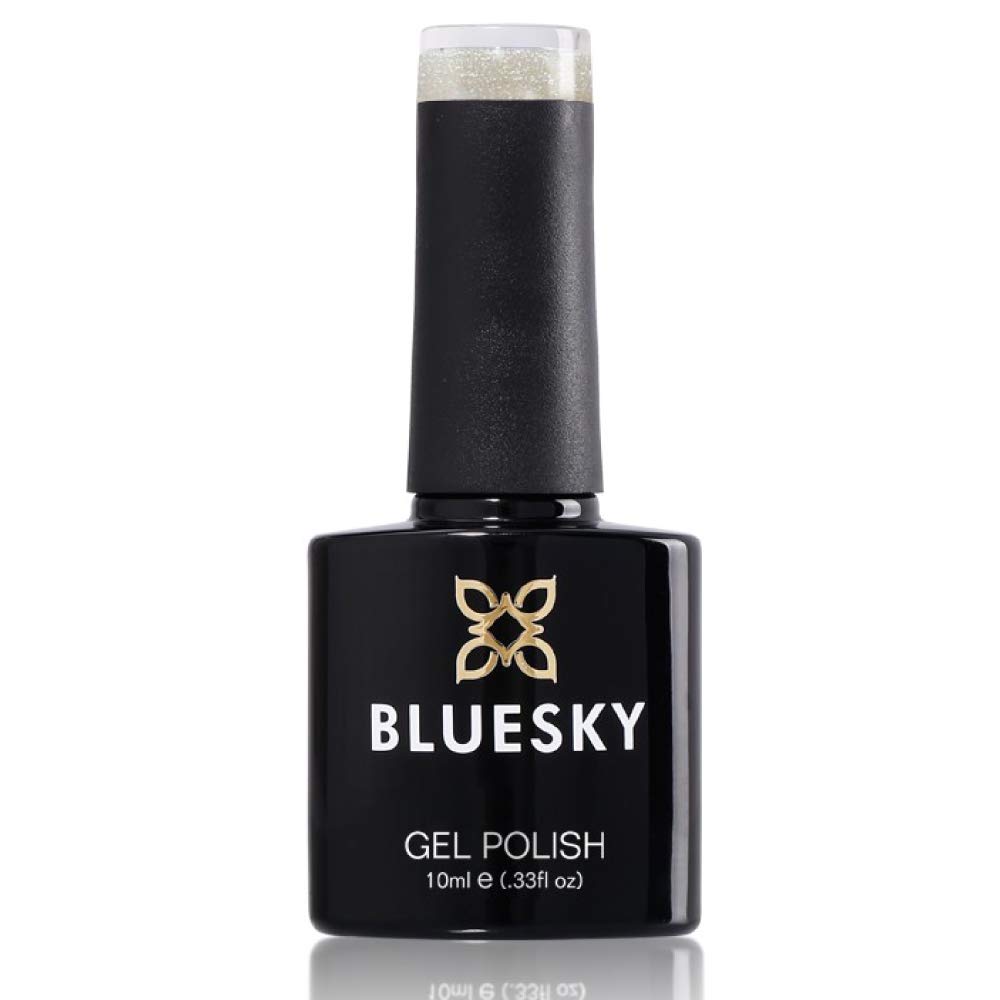 Bluesky Świąteczny żelowy lakier do paznokci, kryształowy płatek śniegu Sj28, kryształ, srebrny blask, trwały, odporny na odpryski, 10 ml (wymaga suszenia pod lampą LED UV)