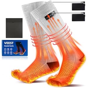 Heated Socks for Men Women, 5000mAh Rechargeable Washable Battery Operated Heating Socks, Electric Foot Warmer Thermal Socks for Hunting Camping Skiing Sports Outdoors