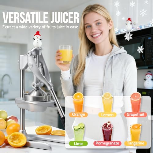 Sopito Presse Agrumes, Presse Orange Professionnel, Presse Fruit Manuel pour Orange, Citron, Citron Vert, Pamplemousse, Argent – Image 4