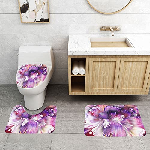 Badematten Set 3 Teilig,Toilettenmatte Set,3Er Badgarnitur Badezimmer Matte Set Dusch Bade Matte Vorleger Teppich 3D… – Bild 3