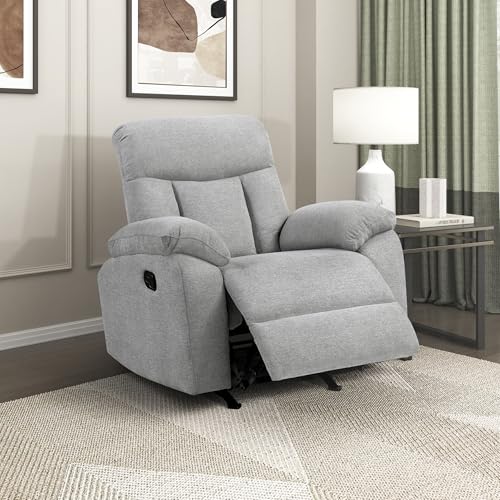 Sillón reclinable chenille gris suave y cómodo miniatura 1