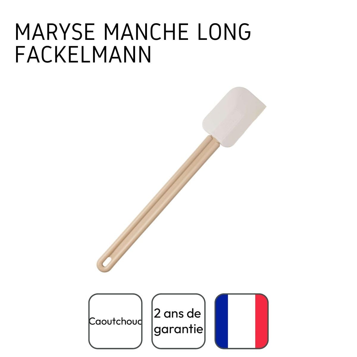 Fackelmann 9316450 - Set di 2 Maryses con manico piatto in resina, spatola per pasticceria, spatola da cucina, resina, silicone, 32 x 7 x 1,2 cm, colore: Bianco