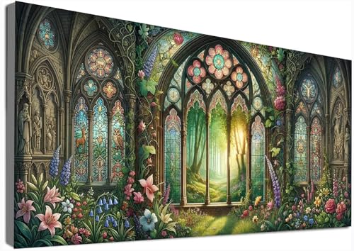 Diamond Painting Adulte Grand Format 50x110cm Kit Complet de Broderie Diamant Fleurs C6-495