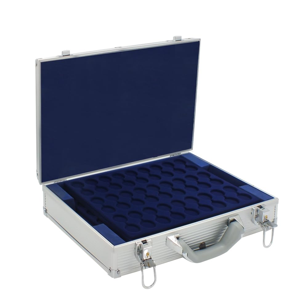 SAFE N° 11271 Couvercle de champagne Boîte de collection avec plaque métallique 3D multicolore I 4 tableaux bleu roi pour 216 capsules de champagne ou capsules I Env. 410 x 230 x 85 mm
