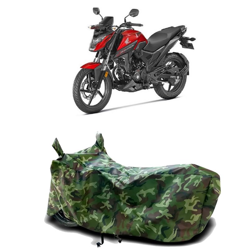 Image of DUFFEL-100% Heat Protection Two Wheeler Bike /Scooty Body Cover for Honda X-Blade Water Resistance /UV-Rays /Birds Dropping /Scratchproof /Dust Proof /Waterproof[Green Jungle Print]