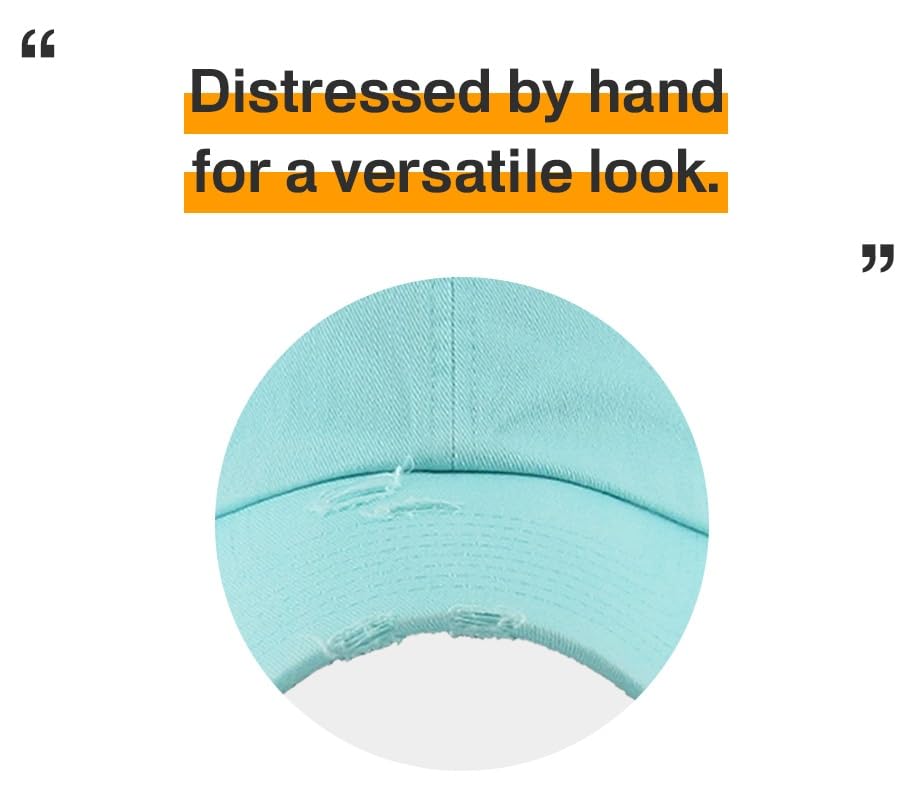 Image of KBETHOS Vintage Washed Distressed Cotton Dad Hat Baseball Cap Adjustable Polo Trucker Unisex Style Headwear