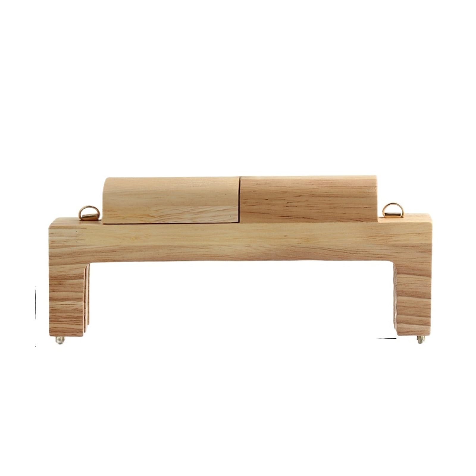 Asa de madera para cartera Asa de bolso ganchillo madera pura for acolchado, cierre marco monedero for mujer, soportes costura DIY, fabricación bolsos Para artesanía(21.5x9cm color1,5pcs)