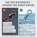 QHDJIANHUI 100 pcs Fishing Swivels, 100% 304 Stainless Steel Barrel Swivel Corrosion Resistance Power Crane Swivels Saltwater and Freshwater Fishing Line Lure Leader Connector (1# 0.94