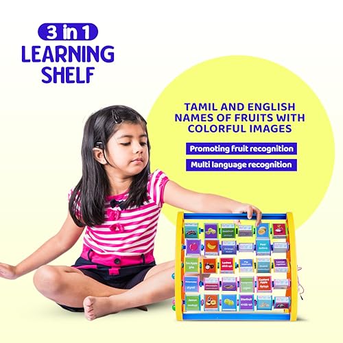 Image of FLYI STEM 3-in-1 Educational Toy Set for Kids | Learn Fruits Names with Images, 3+ Years, Activity Toy, Learning Shelf Toys, Lacing & Tracing Toy - Best Return Gifts for Kids