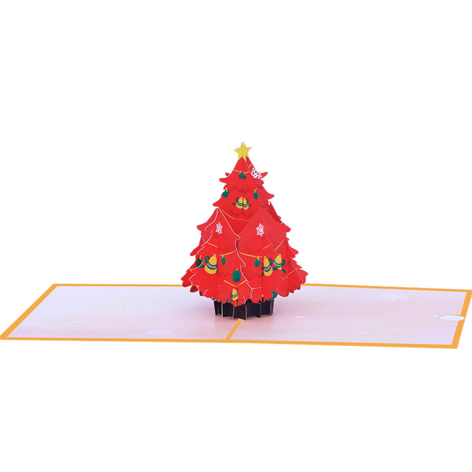Tsophreniq Christmas Card for Red Christmas Tree with Envelope 3D Greeting Cards for Winter 5in X 7in Cards