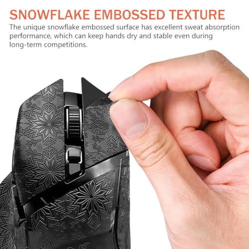 Image of ZORBES Compatible with Razer Basilisk V3 /V2, Gaming Mouse Anti-Slip Grip Tape, Fashion Snowflake-Embossed Sweat-Absorbing Grip Sticker for Enhanced Control & Comfort-Gaming Mouse Decals