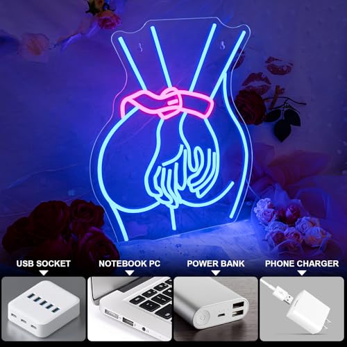 Image of Looklight Lady Neon Sign, Led Light Sign For Wall Decor, Lady Back Neon Light Up Signs USB Powered, Blue Dimmable LED Sign for Bedroom Man Cave Game Room Home Party Art Decor, Bar, Club, Gift