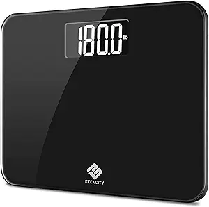 Etekcity Scale for Body Weight, Bathroom Digital Weighing Machine for People, Extra Wide Platform and High Capacity, Accurate and Safe, Large Number and Easy-to-Read on Backlit LCD Display, 440 lb