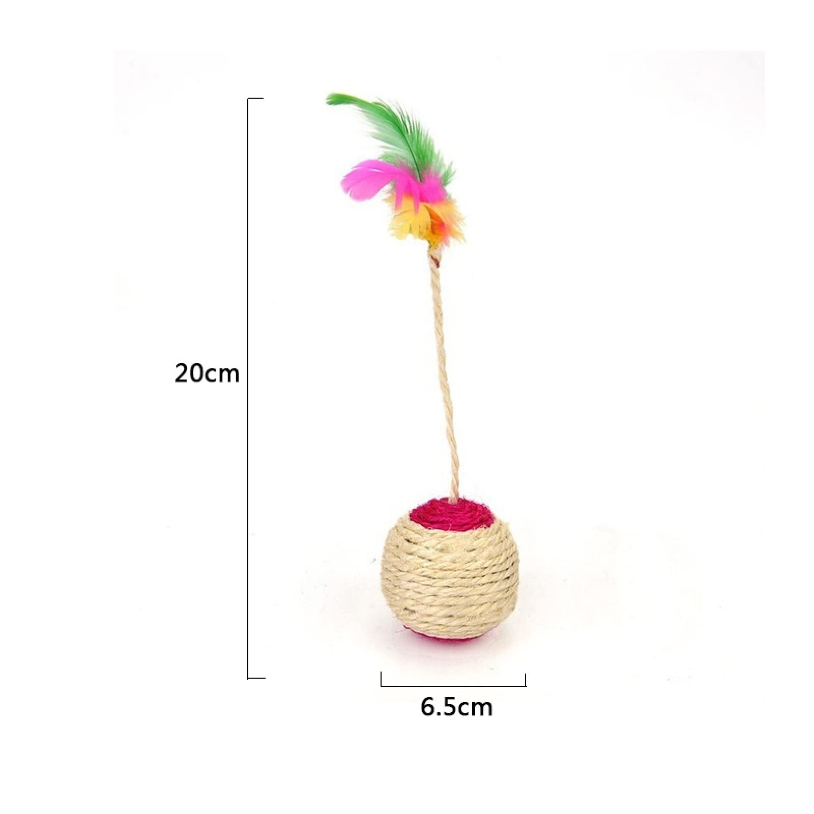 Juguetes para Gatos, Pelota rascadora de sisal for Gatos, Juguete Interactivo Entrenamiento for Gatitos, Plumas, 2 Unidades