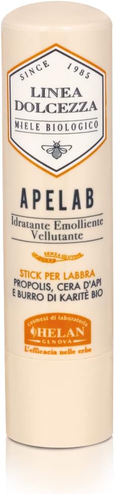 Linea Dolcezza - Apelab Lip Balm in Stick with Shea Butter, Beeswax & Propolis Against Chapping - Lip Repair from Sun & Cold, Soothing and Moisturising Action for Lip Care - Made in Italy, 4 ml