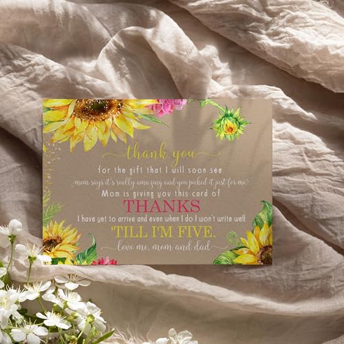 Sunflower-Baby-Shower-Thank-You-Cards-with-Envelopes-15-Pack-Blank-Notes-with-Prefilled-Message-for-Girls-Rustic-Cute-Stationery-Set-4×6-Notecards-for-Personalizing-Registry-Gifts Sunflower Baby Shower Thank You Cards with Envelopes 15 Pack Blank Notes with Prefilled Message for Girls Rustic Cute Stationery Set 4×6 Notecards for Personalizing Registry Gifts