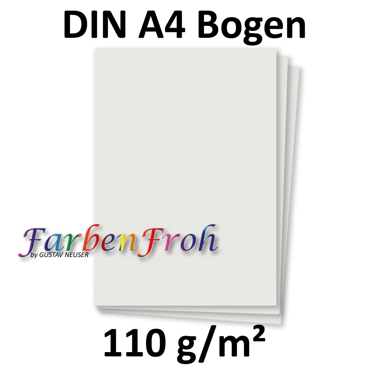 Hojas de papel DIN A4, de colores vivos, color 35-Hellgrau 100 Blatt