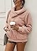 KIRUNDO Winter Clothing for Women Sherpa Pullover Fleece Zip Sweatshirt 2025 Fall Fashion Fuzzy Faux Shearling Warm Outwear(Large,Pink)