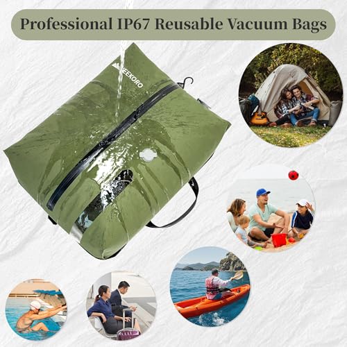 Vacuum Bags for Travel, Professional IP67 Reusable Vacuum Compression Bags for Travel Suitcases and Backpack, Durable Space Saver Bag (2 PACK, No Pump)3