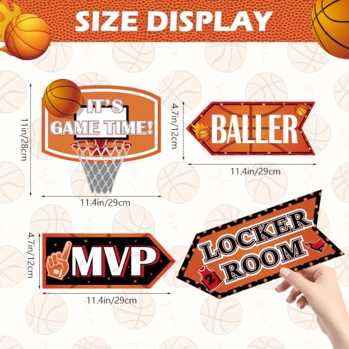 Image of 20 Pieces Basketball Party Decorations Basketball Party Sign Basketball Themed Party Directional Signs Welcome Sign for Basketball Party Supplies Boys Sports Birthday Party Decorations