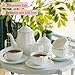 BTaT- Classic tea set, 13 pcs, Tea Cups (7oz), Tea Pot with Stainless Steel Infuser (32oz), Creamer and Sugar Set, Porcelain Tea Set, White Tea Set, Tea Pot Sets with Cups