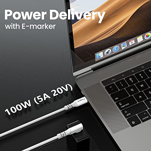 Fasgear USB-C 3.2 Gen 2x2 kabel 1,8m 90° L-design 20 Gbps 4K@60Hz video 100W opladen voor MacBook, Samsung, iPad - Afbeelding 5