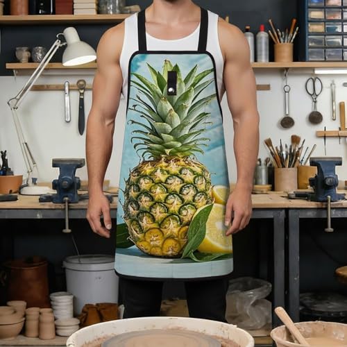 Delantal de trabajo Fresh Pineapple con bolsillos y ajuste miniatura 4