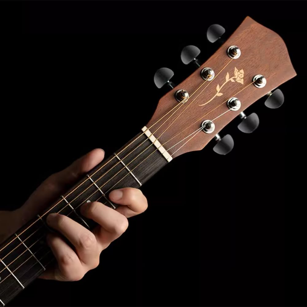 Kit per chitarra acustica per principianti, 101 cm, strumento in legno lucido, per adulti e adolescenti, chitarra a 6 corde con tutti gli accessori