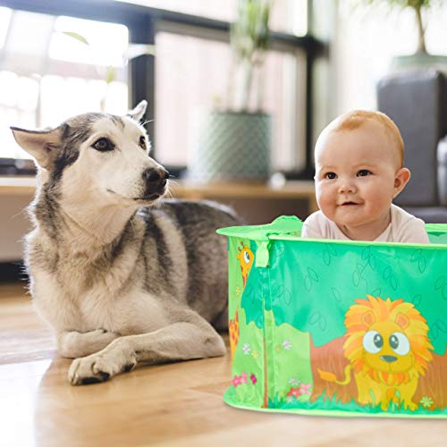 Relaxdays 10028881 ballenbad Baby, jungle baltent met 50 ballen, vierkant, pop-up, HBT 29 x 80 x 80 cm, ballenbad, groen - Afbeelding 7