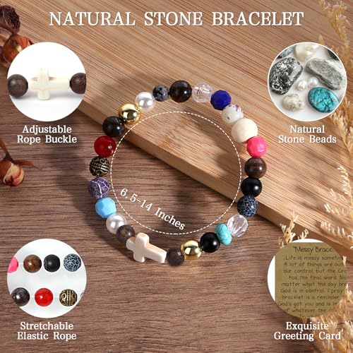 Messy Life Cross Bracelet w/Inspirational Card - Faith-Based Reminder God is in Control - Christian Gift for Women Men - Religious Jewelry for Tough Times & Daily Encouragement2