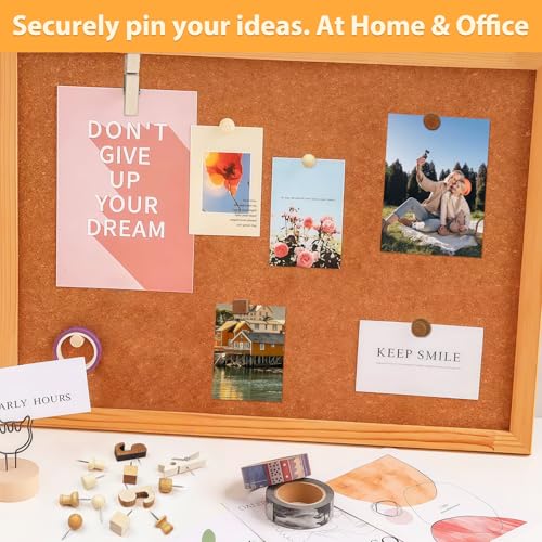 200 Stück Pinnadeln Holz, Reisszwecken mit Kunststoffbox, 7 Verschiedene Arten Von Pinnwandnadeln, Pin Nadeln für Pinnwand und Korktafeln, für Landkarte, Fotos, Handwerk zu Befestigen