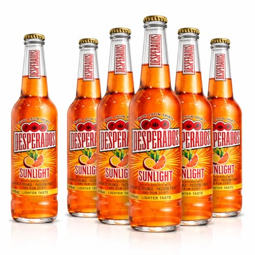 Desperados Sunlight Bier Red Orange Passion Fruit Geschmack 4 5% Alkohol Fruchtig Leicht 6 Flaschen 0 4L für Party & BBQ
