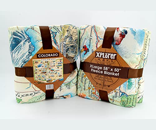 Colorado State Fleece Blanket Map - Hand-Drawn Original Art - Soft, Cozy, And Warm Throw Blanket For Couch - Unique Gift - 58"X 50" #TOP2