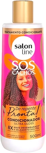 Salon Line, Condicionador, SOS Cachos, De Repente Pronta, Vegano - Para Cabelos Cacheados e Crespos, 500ml