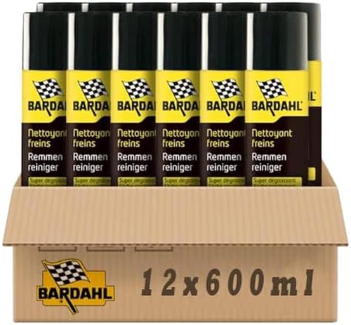 BARDAHL Dégraissant nettoyant freins 600ml (lot x12) - Nettoyage profond - Améliore la performance des freins - 12 x 600