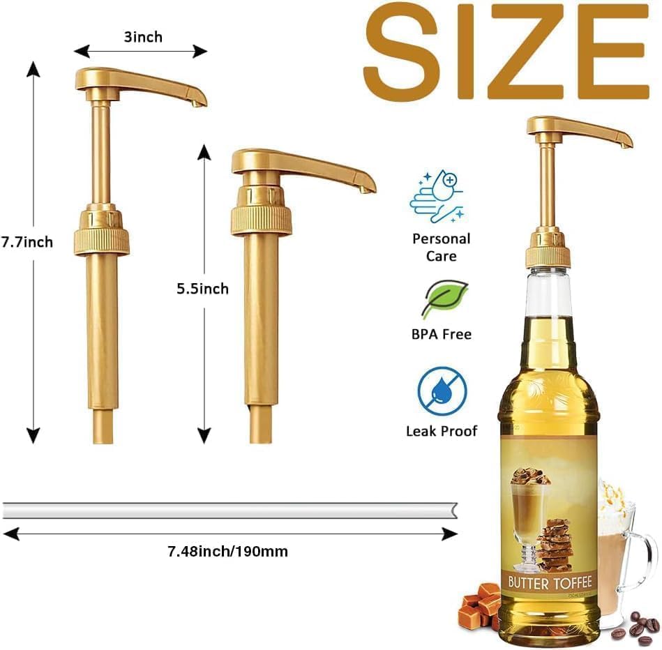 6 Pack Syrup Pumps Leak Proof Coffee Syrup Dispenser, Fits 25.4 Oz Coffee Flavoring Syrup Bottles, Great for Home & Coffee Bar Drinking Mixes, Cocktails, Beverage thumbnail