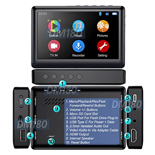 Portable Digital Video Audio Recorder Player with Micro SD USB Input + RCA A/V Input + HDMI Output