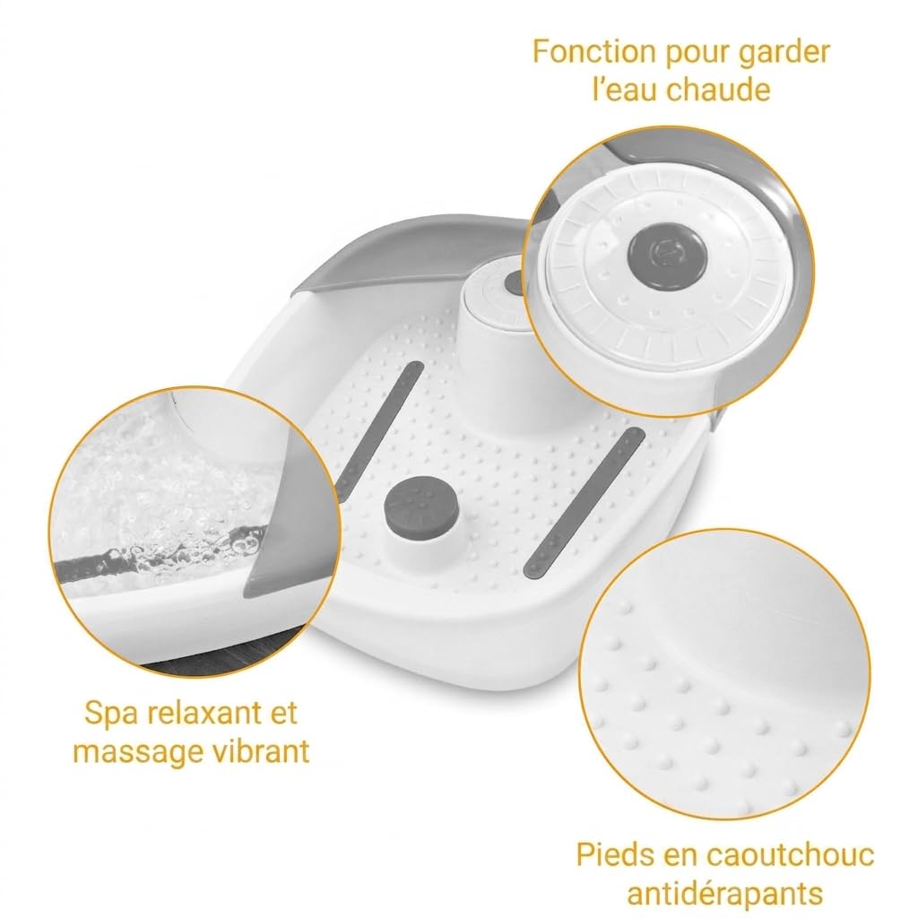 medisana FS 881 Spa pour pieds, Refelxologie agréable, Bain de pieds de massage, Bain de pieds, Masseur de pieds avec vibration, Jusqu'à la pointure 44