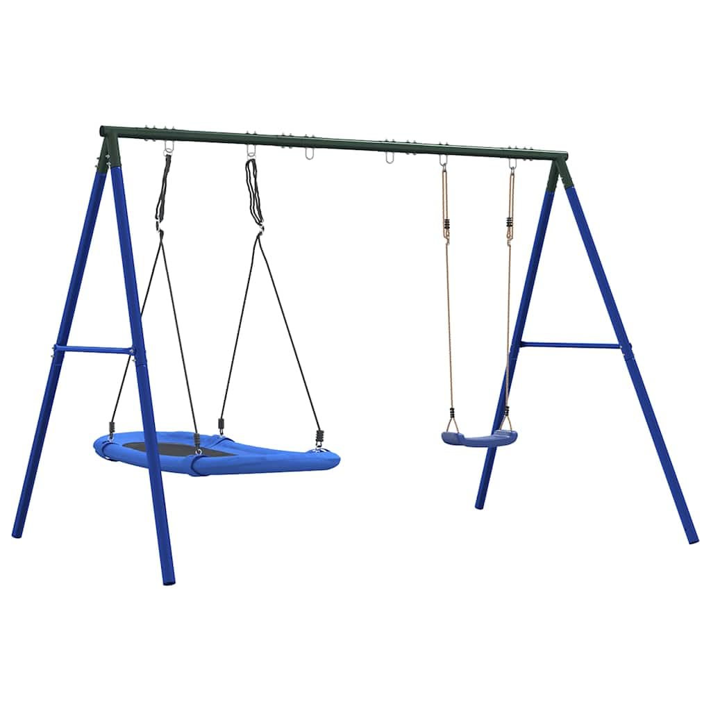 Schaukel-Set mit Schaukelsitz und Nestschaukel, Schaukelgestell, Schaukel Outdoor Mit Gestell, Doppelschaukel, Gartenschaukel, Draußen Schaukeln - 3283597