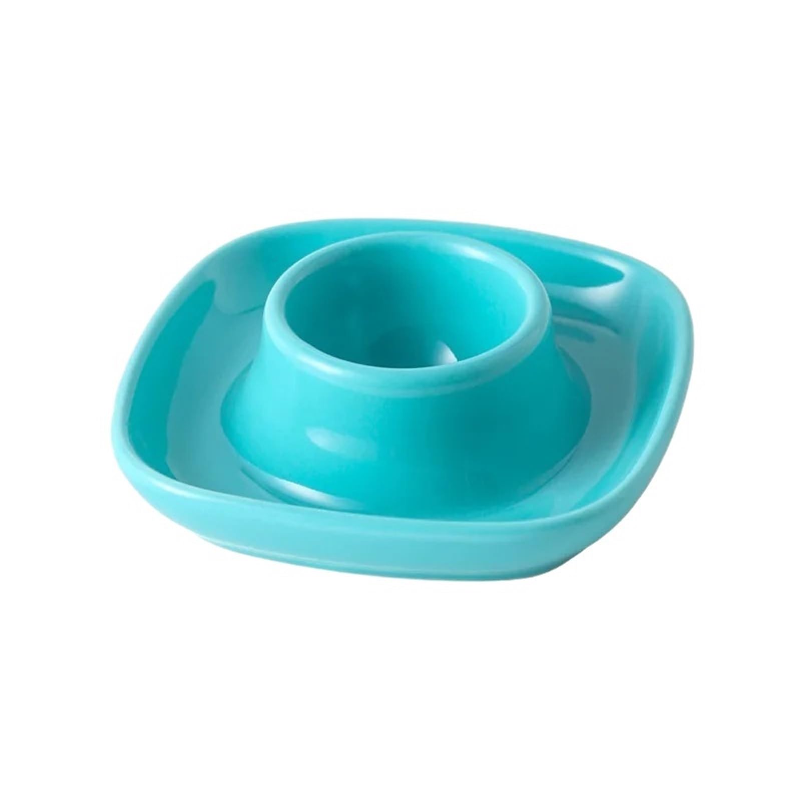 Eierbecher, Eiertablett im westlichen Stil, förmiges Tablett, Quadratisches Kerami(Light Blue)