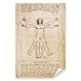 Postereck - 0125 - Zeichnung Leonardo da Vinci, Gesundheit Mensch - Unterricht Klassenzimmer Schule Wandposter Fotoposter Bilder Wandbild Wandbilder - Poster - DIN A4 - 21,0 cm x 29,7 cm