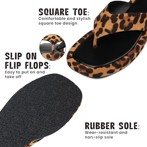 Image of CYNLLIO Slides for Women Slip on Flip Flops Sandals Casual Thongs Platform Wedges Sandals Summer Beach Shoes Comfy Walking Flats Shoes Outdoor Slippers