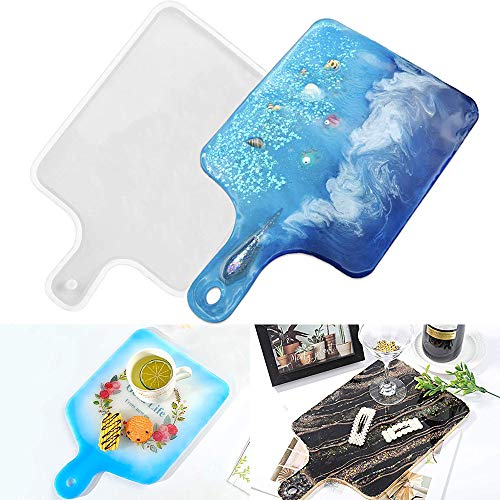 DIY Tablett Epoxidharz GießFormen, Epoxy Resin GießHarz Formen, Kreative Kunstharz Silikonform, Selber Machen Kunsthandwerk, Servierbrett Form für Cupcakes Obst Dessert Cover